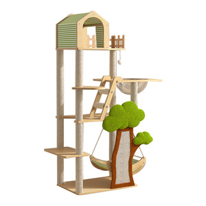 Árbol rascador multinivel para <span class=keywords><strong>gatos</strong></span> con casa, columpio y poste rascador, resistente y duradero, diseño novedoso, superventas, para <span class=keywords><strong>gatos</strong></span> <span class=keywords><strong>de</strong></span> interior. - Product Image 2
