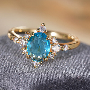 Anello con Design a Fiocco di Neve Blu, Stile Invernale per Donne - Product Image 4