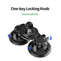 Support à ventouse double Twist Lock avec trou fileté de 1/4 "Base d'adsorption sous vide solide pour appareils photo ou autres accessoires de support