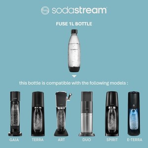 Bouteille à fusible Sodastream 1L avec finition en acier inoxydable, lavable au lave-vaisselle - Product Image 4