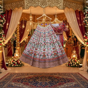 <b>WHITE</b> Aayna Clothing LEHENGA CHOLI LC 26 0g Manual Fulfillment - Product Image 2