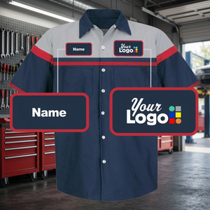 Chemise de travail de mécanicien en coton personnalisée |   Uniforme industriel à manches courtes pour hommes, anti-rétrécissement |   Vêtements de travail pour atelier de réparation automobile |   ODM | - Product Image 3