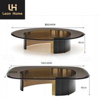 Table basse de thé en verre d'acier inoxydable de villa créative de concepteur de salon de mode de style de luxe