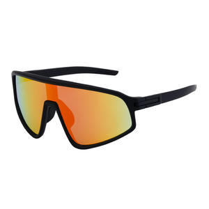 Lunettes de soleil sport KJ-1073, monture noire en PC, polarisées UV400, coupe-vent, pour cyclisme, protection solaire classe 2 - Product Image 1