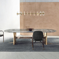 Baogeli Table à manger en marbre clair de luxe italien haut de gamme pour la maison et le restaurant Meubles de salle à manger élégants