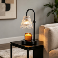 Lampe de table moderne et luxueuse en métal et verre avec abat-jour, base E26, lumière LED électrique pour chambre à coucher