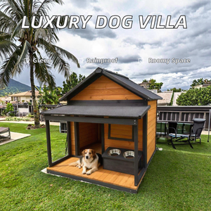 Lüks Ahşap Köpek Villası Çevre Dostu Sürdürülebilir Açık Hava Köpek Kulübesi Evcil Hayvan Yatağı Premium Büyük Köpek Kafesi Arka Bahçe Kedileri İçin - Product Image 6