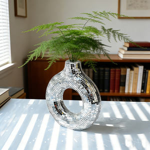 Décoration Boule Miroir Fondante - Sculpture Scintillante Faite à la Main pour Fête d'Anniversaire, Table <span class=keywords><strong>de</strong></span> Maison, Décoration Festive, Idée <span class=keywords><strong>Cadeau</strong></span> - Product Image 4