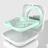 Boîte de Rangement pour Gouttières Magnétiques 2025 avec Support Miroir et Coussinet en Silicone Respirant et Ventilé