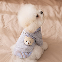 Pull pour chien de style classique, nouveau, en coton tissé, fin, pour le printemps et l'automne, ours en peluche, petit et moyen, deux pièces