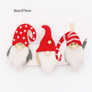 7.5cm arbre de noël décoration père noël en bois cheville boutique maison bureau décorations Photo Note bois Clip - Product Image 4