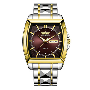Square-shaped wine barrel watch - Men's steel strap waterproof fully <b>automatic</b> business new model <b>wristwatch</b> - Product Image 4
