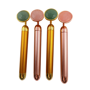 2019 new Jade Rose quartz rouleau facial électrique vibration barre de beauté de rouleau de massage pour le <span class=keywords><strong>visage</strong></span> - Product Image 1