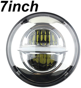 Faro Del motociclo <span class=keywords><strong>7</strong></span> Pollici A LED con Halo/Tornitura Singal Luce per Harley/Royal Enfield/Universale - Product Image 2