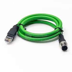 M8 4pin d codificação para RJ45 wireable impermeável blindado Ethernet cat5e cabo conector