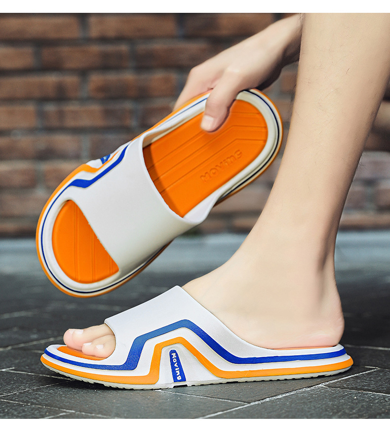 Men Thick-soled Slides Slippers Non-slip Wear-resistant Beach Sandals and Slippers
