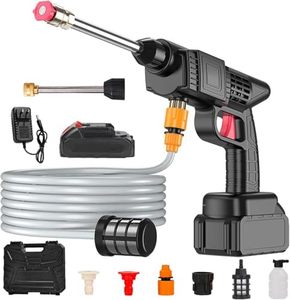 Rechargeable Wireless High-Pressure Car Wash <b>Gun</b> | Portable High-Power Lithium <b>Battery</b> Spray <b>Gun</b> for Car & Home Cleaning - Product Image 1