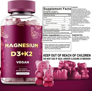 Kalme Magnesiumgummies 500Mg Met Vitamine <span class=keywords><strong>D3</strong></span> <span class=keywords><strong>10000</strong></span> <span class=keywords><strong>Iu</strong></span> En Vitamine K2 100Mg-Magnesiumcitraatsupplement Voor Volwassenen - Product Image 4