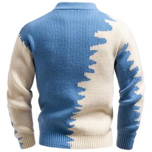 Suéter de <span class=keywords><strong>Cuello</strong></span> <span class=keywords><strong>Alto</strong></span> para <span class=keywords><strong>Hombre</strong></span>, Otoño-Invierno 2025, Costuras en Contraste de Color, Cálido por Dentro - Product Image 5
