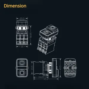 Waterdichte Rode En Groene Dubbele Kop Drukknop Swith Aan Uit Voor Elektrische Powerboard Box Bedieningsschakelaar Reset - Product Image 5
