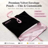 Pochette enveloppe de luxe en velours recyclable pour vêtements, portefeuilles, emballages de produits capillaires, sac cadeau anti-poussière en suède avec logo personnalisé imprimé