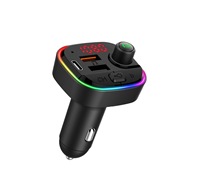 Chargeur rapide pour voiture Lumière arc-en-ciel Lecteur MP3 Bluetooth pour voiture Chargeur multifonctionnel Transmetteur FM QC3.0 Chargeur pour voiture