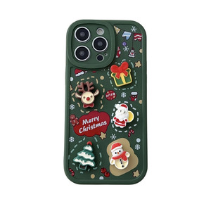 Design alla moda prezzo di fabbrica 3D natale pupazzo di neve Anti caduta morbida custodia del telefono in Silicone come regalo di natale - Product Image 5