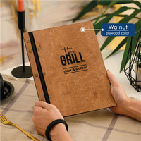 Porte-menu en cuir fait main avec design embossé, sangle en cuir, recyclable, couverture de liste de vins pour restaurant, porte-menu personnalisé