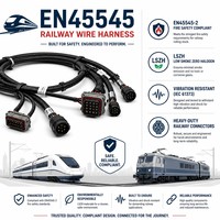 EN45545-2 untuk Kabel Tembaga Berlapis Timah Kemurnian Tinggi dengan Terminal Steker Bundar Tegangan Tinggi, Panjang Dapat Disesuaikan untuk ESS EV