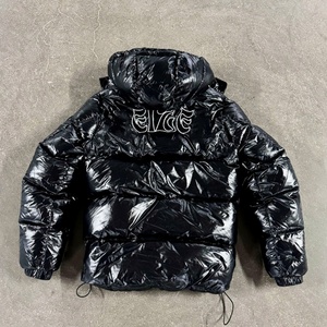 Clothing Manufacturers Warm Wear Goose <b>Duck</b> Zip up <b>Coat</b> Oversized Lightweight Custom Puffer Jacket Men Winter <b>Down</b> Jacket Black - Product Image 2