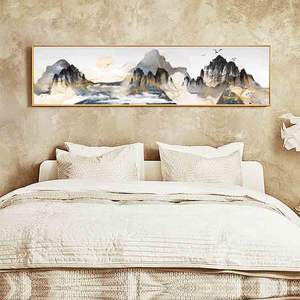 Nouveau <span class=keywords><strong>chinois</strong></span> rectangulaire salon peinture décorative rive ouest Version horizontale Zen chambre chevet <span class=keywords><strong>paysage</strong></span> toile - Product Image 2