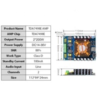 Amplificateur de puissance numérique audio HiFi 2x200W, carte d'amplification de classe D, subwoofer stéréo