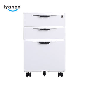 خزانة متحركة من IYANEN بثلاثة أدراج، خزانة فولاذية لتخزين الملفات المكتبية مع عجلات - Product Image 1
