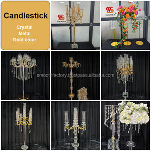 SMOOTH Hot Selling 9 Arms Candelabra High Quality Glass Wedding Banquet Restaurant Table Decor for Valentine's Day - Product Image 3