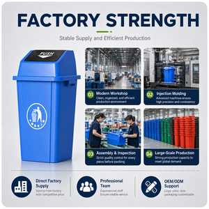 YYN - <span class=keywords><strong>Cubo</strong></span> <span class=keywords><strong>de</strong></span> <span class=keywords><strong>Basura</strong></span> <span class=keywords><strong>de</strong></span> Plástico con Tapa Abatible <span class=keywords><strong>de</strong></span> <span class=keywords><strong>100</strong></span> <span class=keywords><strong>Litros</strong></span> para el Hogar, Cocina, Dormitorio, Baño, Uso en Interiores - Product Image 5