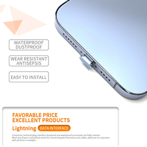 Couvercle anti-poussière en silicone pour 14 13 12 <span class=keywords><strong>11</strong></span> X Xs 8 7 Port de charge or anti-poussière protecteur accessoire décor - Product Image 2