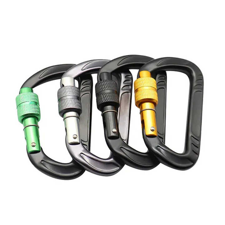 KQYs E&Y 25KN Screw Locking Gate Carabiner Heavy Duty D-shape Buckle - Foto 10