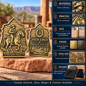 Pièce de monnaie personnalisée sur le thème du western et du cowboy avec motif en relief double face pour souvenirs de ranch et cadeaux de collection OEM ODM - Product Image 4