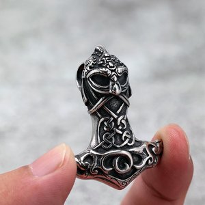 Nordic Retro Stainless Steel Viking Thor's Hammer Pendant Necklace Men's Gift Jewelry Fashion Accessory - Product Image 3