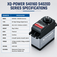 Nouveauté 2026 ArrivaXQ-POWER S4016D S4020D Servo numérique 15KG 20KG à engrenages en titane sans noyau, couple élevé pour Drone RC, UAV, Voiture, Robot 8.4V