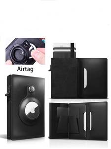 Portacarte in Vera Pelle a Righe Minimalista in Fibra di Carbonio Ultra-Sottile con Funzione Pop-Up, <span class=keywords><strong>Portafoglio</strong></span> per <span class=keywords><strong>Carte</strong></span> di Credito Smart con Blocco RFID e Supporto per AirTag - Product Image 5