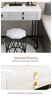Meja Rias Vanity dengan Lampu LED, Cermin, dan Kursi, Set Perabot Kamar Tidur, Harga 69,5 USD Per Set