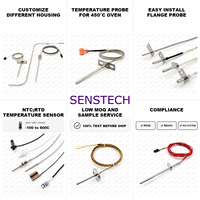 Probe Suhu OD5x100mm SS304 3 Kabel Terjalin 2M Terminal Tipe U PT1000 Kelas A
