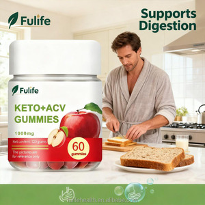 Gummies au <span class=keywords><strong>vinaigre</strong></span> <span class=keywords><strong>de</strong></span> cidre <span class=keywords><strong>de</strong></span> pomme Fulife Flaty Tummy, véganes, 60 unités, gummies amincissants Keto - Product Image 4