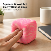 Jouet anti-stress en TPR Rhyolite Water Cube à rebond lent, créatif, pour la décompression ultime des employés de bureau et des filles