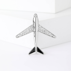 Broche en alliage d'avion avec strass créative de luxe pour hommes et enfants avec placage Accessoire de costume de mariage - Product Image 3