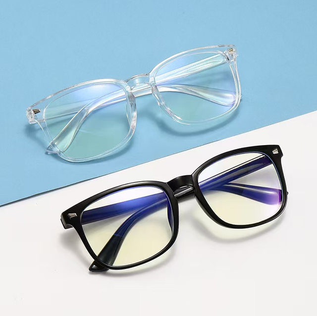 Unisex Custom Logo Square Reading Eyeglasses Frames PC Anti-Blue Light Filter Blocking Glasses Print Pattern