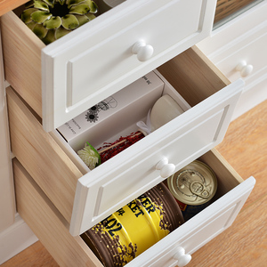 DIY Combined Modern Slim Style Pine Wood Storage Furniture Glass <strong>Door</strong> Corner Kitchen Cabinet - Product Image 4