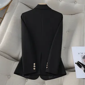 2024 Women's New Slim Blue Suit Jacket For Autumn And Winter Leisure Commuter Blouse
