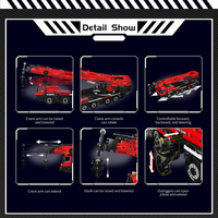 Mould King 17074, Nuevo Kit de Construcción Técnica, Camión Grúa LTM1110 Rojo Motorizado para Niños, Juguetes, Bloques de Construcción